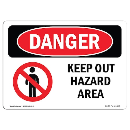 OSHA Danger, 3.5 Height, 5 Width, Decal